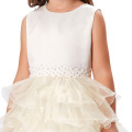 Grace Karin ärmellose Schichten Blumenmädchen Prinzessin Brautjungfer Champagner Festzug Mädchen Geburtstagsfeier Kleid 2 ~ 12Jahre CL008994-2